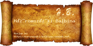 Háromszéki Balbina névjegykártya